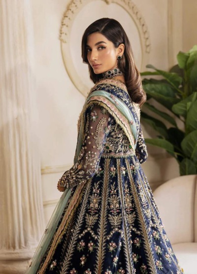 Pakistani Wedding Royal Blue Pishwas Lehenga - Image 2