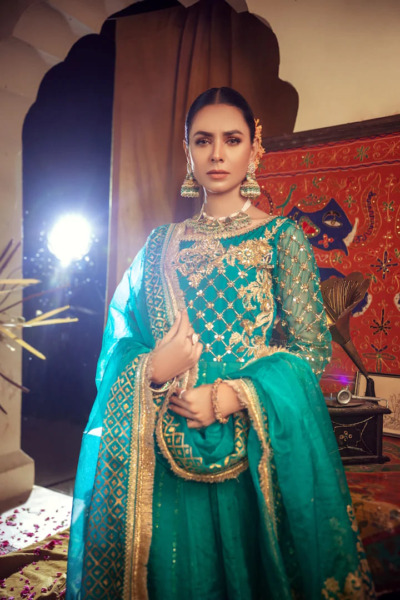 Pakistani Green Pishwas For Party Wear