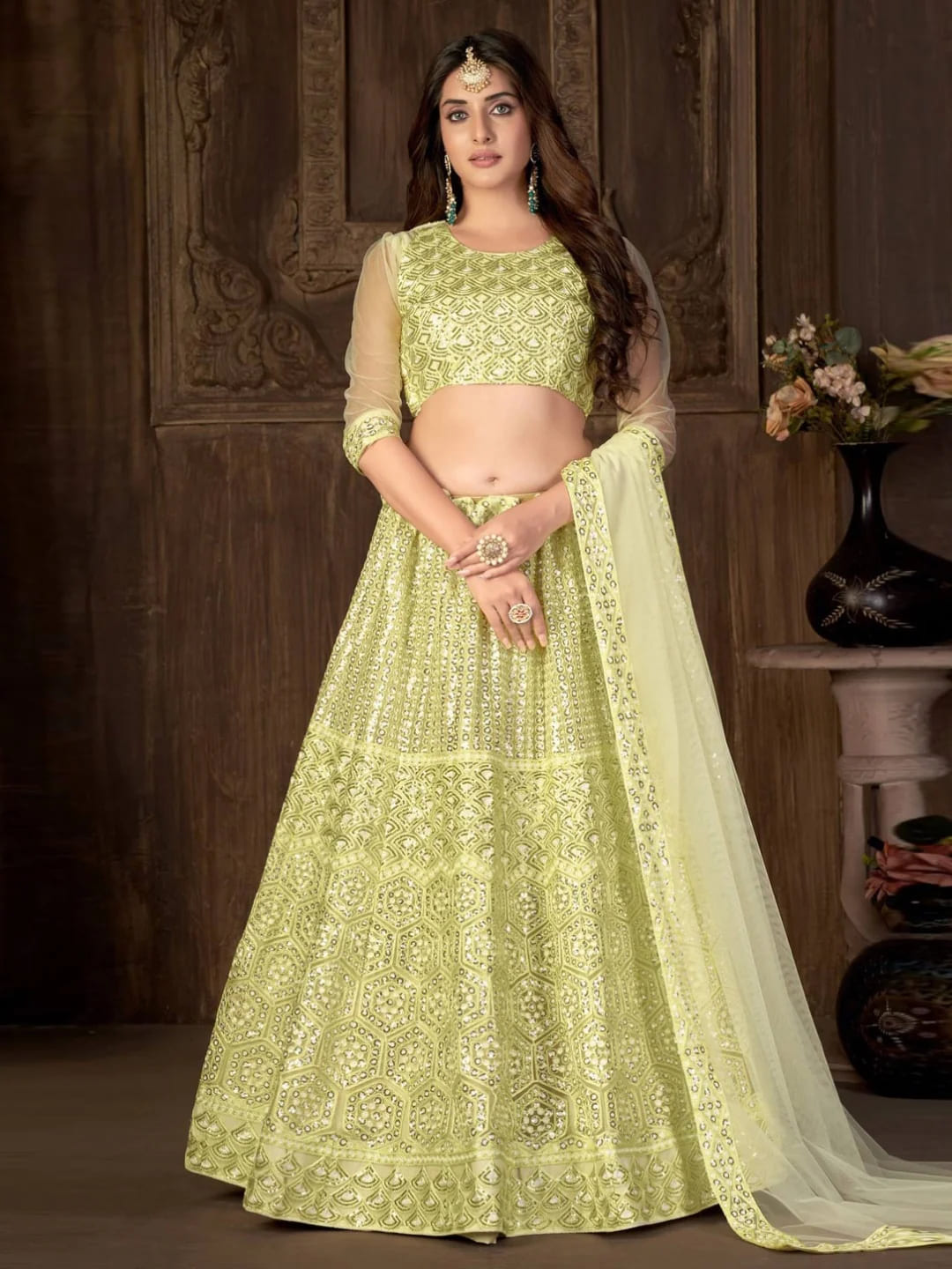 Indian Designer Yellow Lehenga Choli Outfit