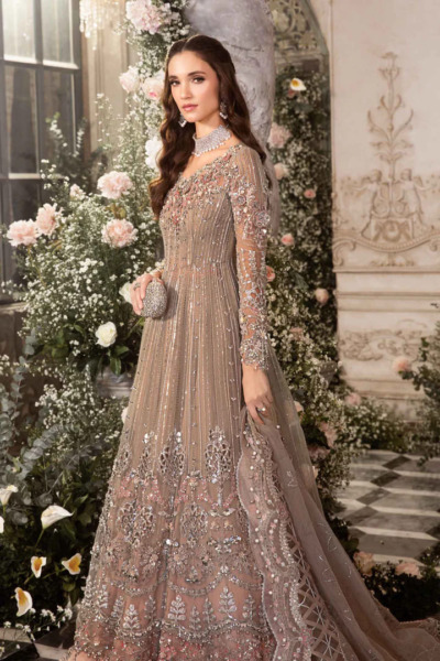 Classic Pink Pakistani Wedding Pishwas Lehenga - Image 2