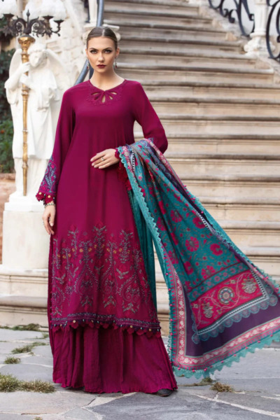 Pakistani Magenta Blue Salwar Kameez Dress