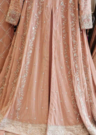 Pastel Pink Gown Pakistani Wedding Outfit - Image 2