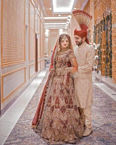 Traditional Embroidered Red Maxi Lehenga Pakistani Bridal Dress