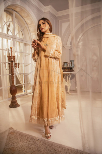 Peach Color shirt with Chiffon Dupatta - Image 3