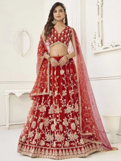 Bridal Dress Butterfly Net Lehenga Choli Indian Wedding Outfit