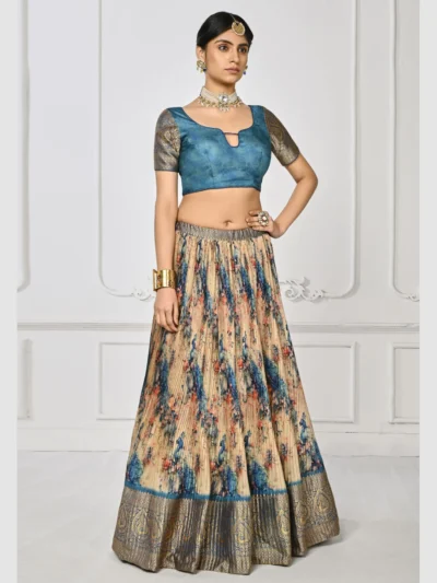 Flower Unadulterated SILK LEHENGA CHOLI - Image 4