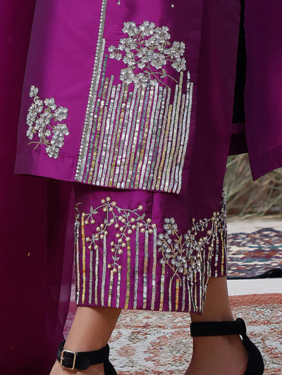 Pakistani Formal Heavily Embroidered Shalwar Kameez - Image 4