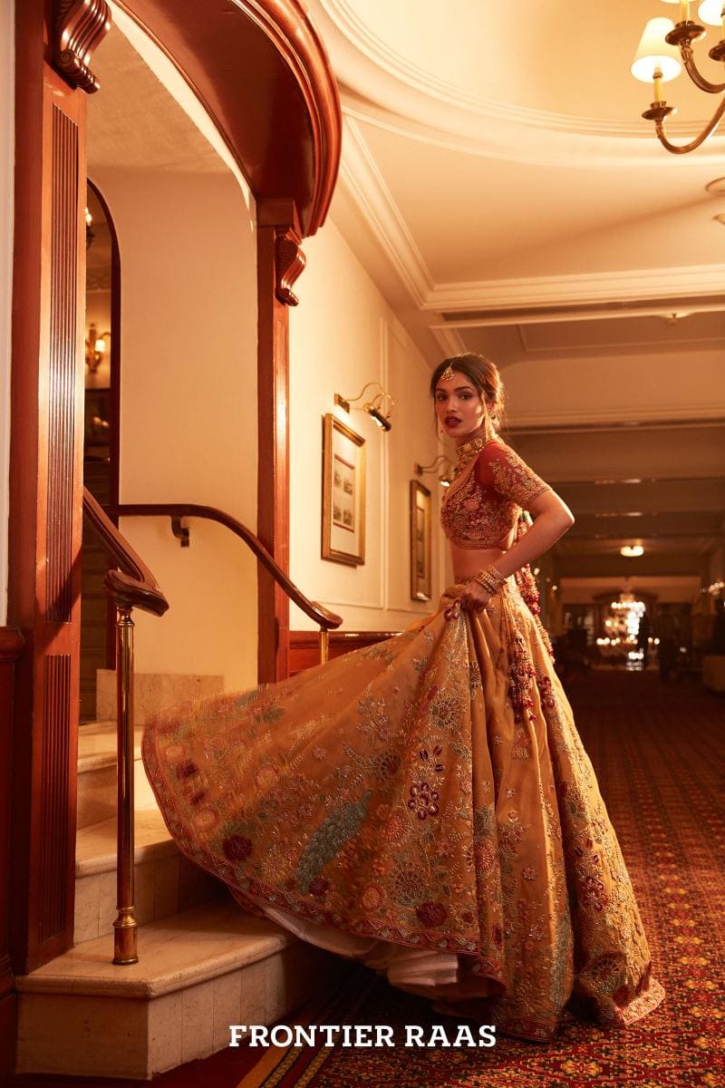 Saffron Organza Lehenga