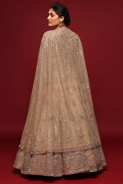 indian light gold lehenga