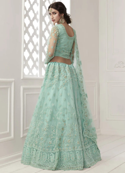 Blue Net Weaved Lehenga 3