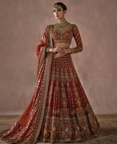 Wedding Lehenga Choli And Dupatta Indian Marriage Dress