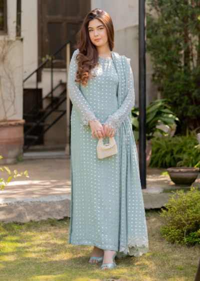 Party Ice Blue Long Kameez Salwar