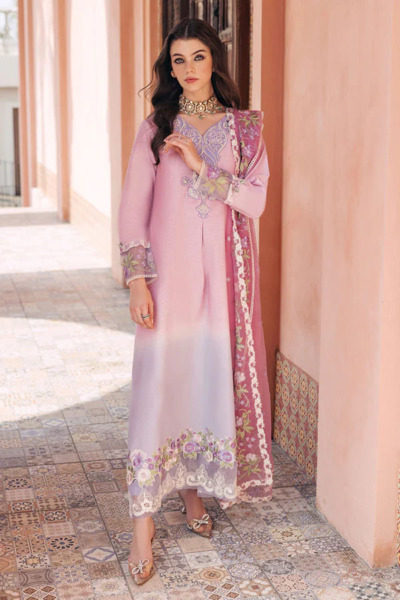 Lavender Pakistani Embellished Kameez Salwar Dress