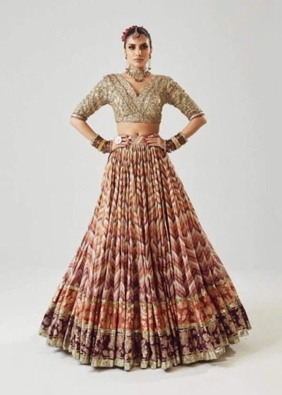 Traditional Bridal Outfit Lehenga Choli Dupatta Wedding Dress