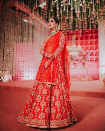 Pakistani Bridal Dress Chiffon Lehenga Choli Wedding Outfit