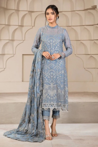 Gray long Kameez Salwar Party Dress