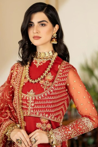 Red Pakistani Salwar Kameez With Dupatta