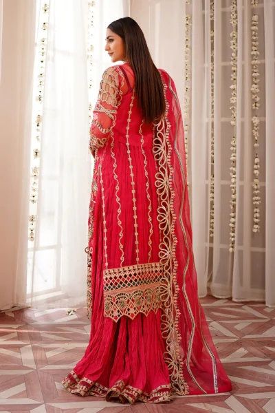 Shocking Pink Kameez with Crushed Trousers - Image 4