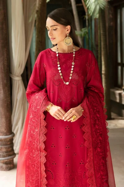 Red Pakistani Party Wear Salwar Kameez - Image 2