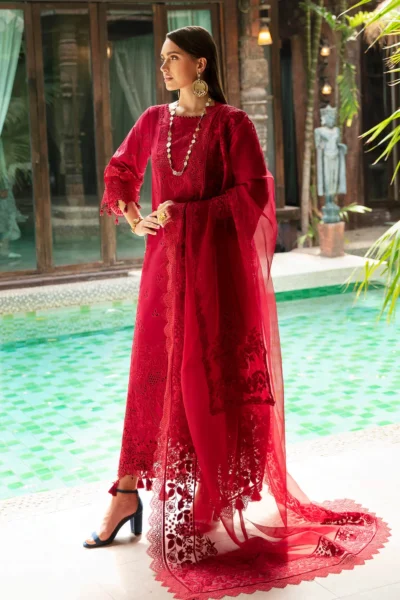 Red Pakistani Party Wear Salwar Kameez - Image 3