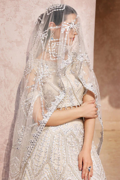 WhiteBridalLehengaCholiandDupatta