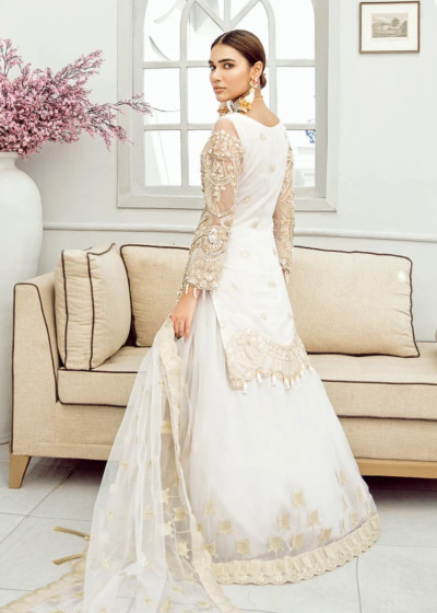 Stylish Bridal Ensemble In White Pearl