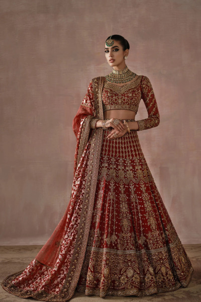 Classic Red And Gold Lehenga Choli Pakistani Bridal Dress