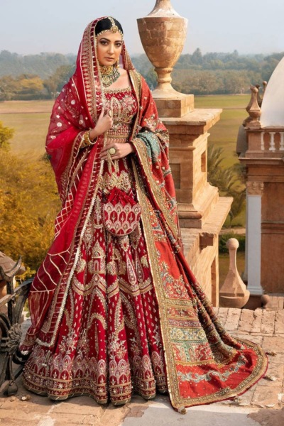 Loaded Red Lehenga Choli Bridal Wear