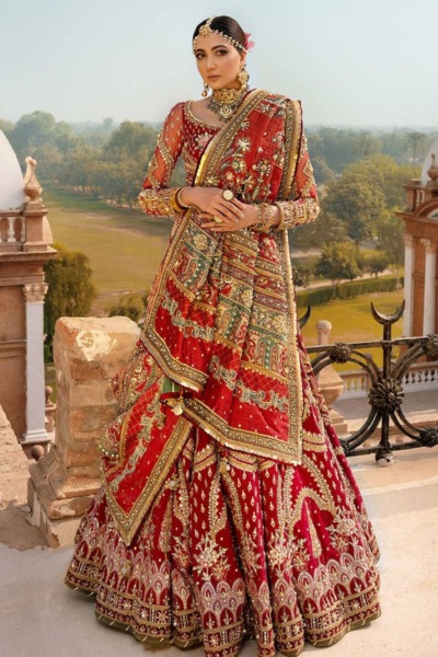 Loaded Red Lehenga Choli Bridal Wear - Image 3