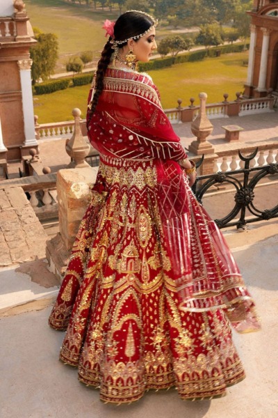 Loaded Red Lehenga Choli Bridal Wear - Image 4