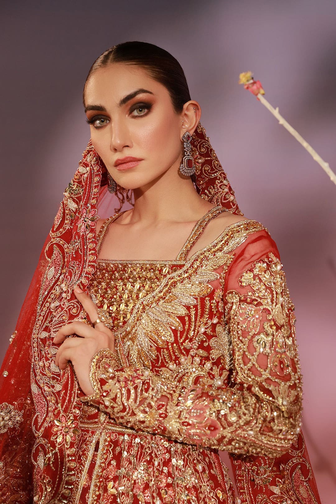 Pakistani Bridal Front Open Gown Lehenga