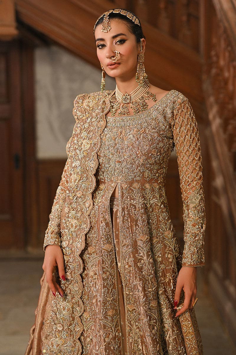 Pakistani Bridal Kalidar Open Gown Lehenga