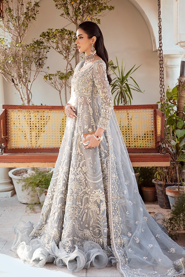 Pakistani Wedding Bridal Blue Gown Lehenga