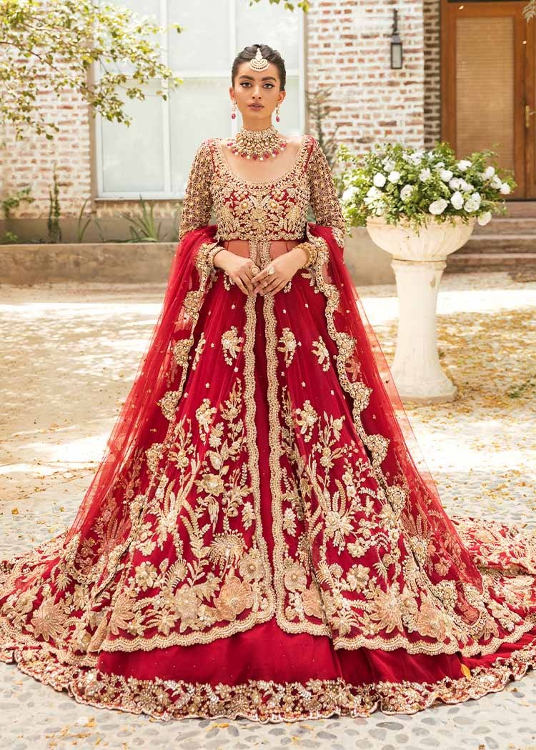 Red Bridal Pakistani Pishwas Lehenga Dress