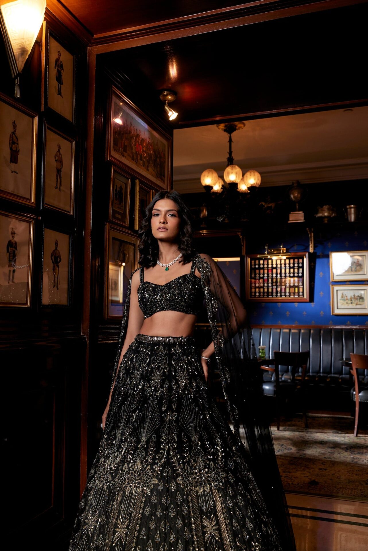 Black Silver Indian Bridal Lehnga Choli