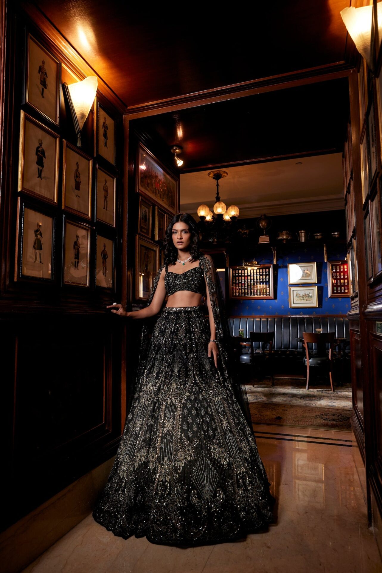 Black Silver Indian Bridal Lehnga Choli