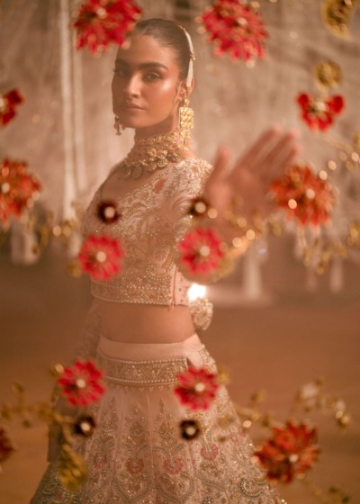 Blush Pink Indian Bridal Lehenga Choli