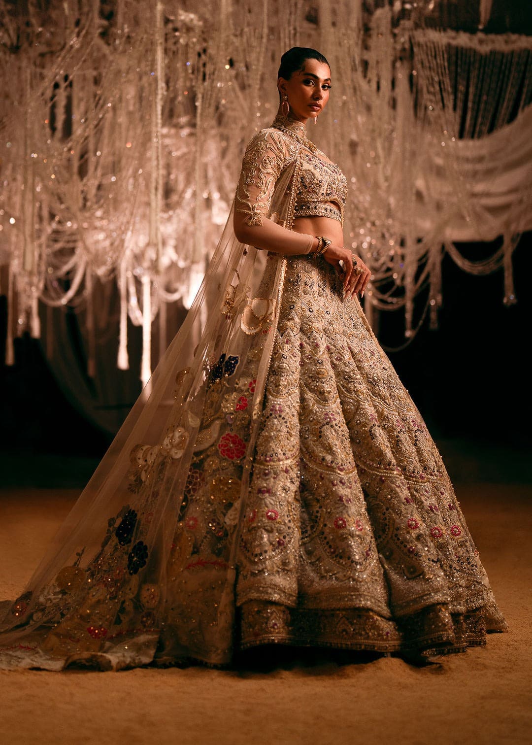 Indian Bridal Lehenga Choli With Cape