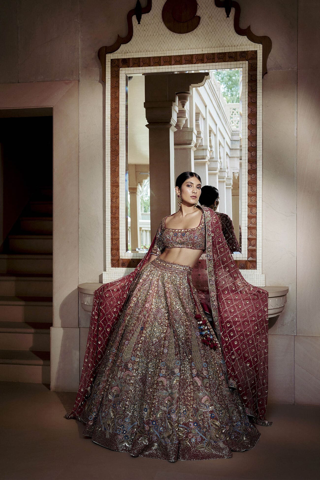 Indian Bridal Wine Red Lehenga Choli