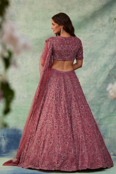 Royal Bridal Dusty Pink Lehenga Choli