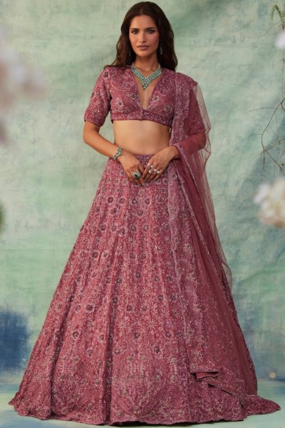 Royal Bridal Dusty Pink Lehenga Choli