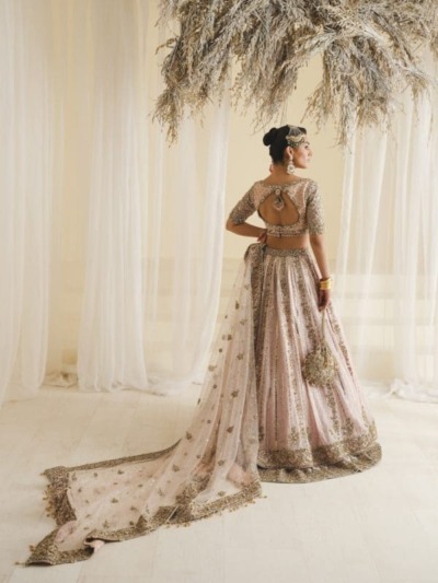 Bridal Powder Pink Lehenga Choli Outfit