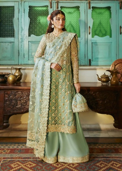 Pakistani Wedding Sea Green Long Shirt