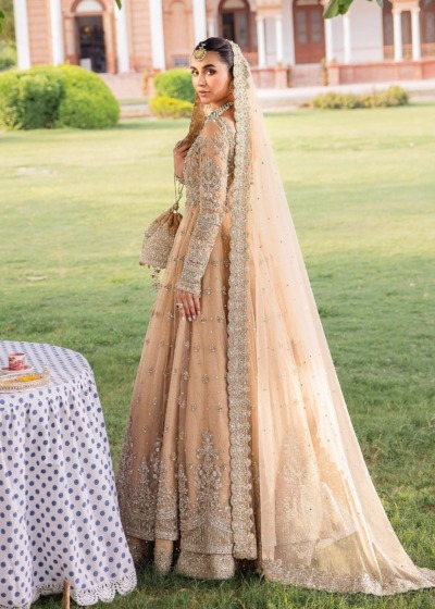 Elegant Pakistani Bridal Lehenga Pishwas Frock - Image 2