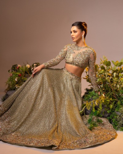 Indian Bridal Ivory Gold Lehenga Choli