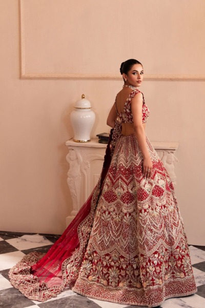 Indian Bridal Red Lehenga with Choli - Image 2