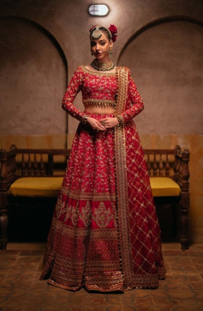 Red Choli Lehenga for Pakistani Brides