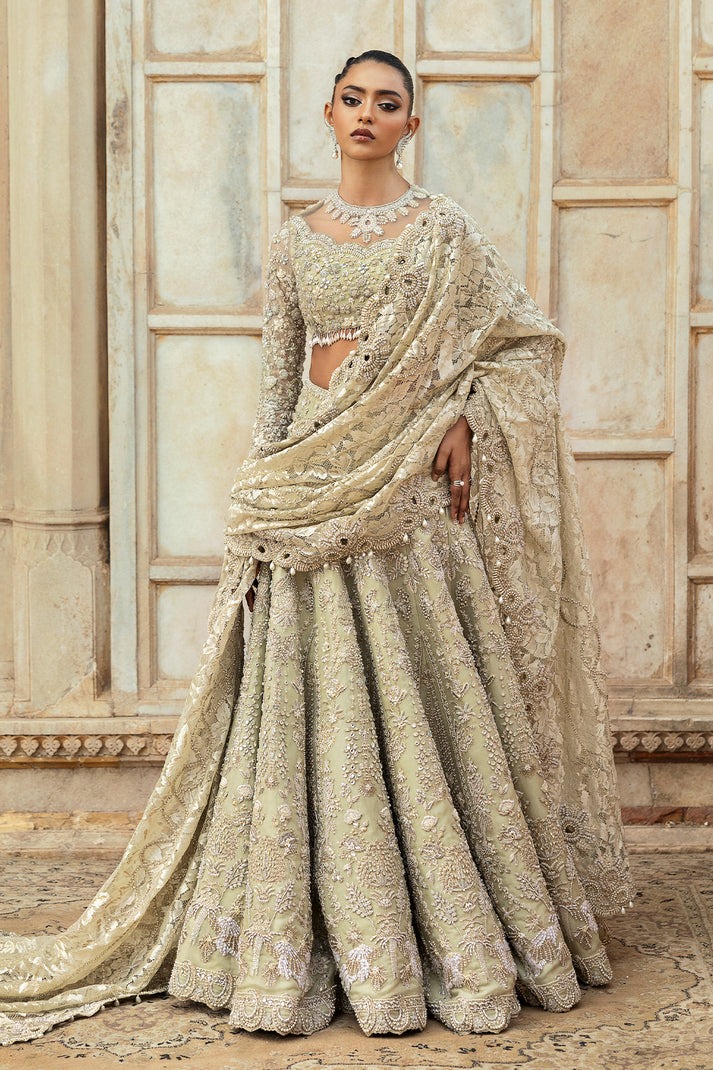 Stylish Pistachio Green Bridal Lehenga Choli