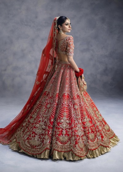 Brunt Red Bridal Lehenga Choli with Dupatta 