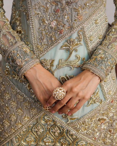 Elegant Ice Blue Sharara Suit for Pakistani Wedding - Image 3